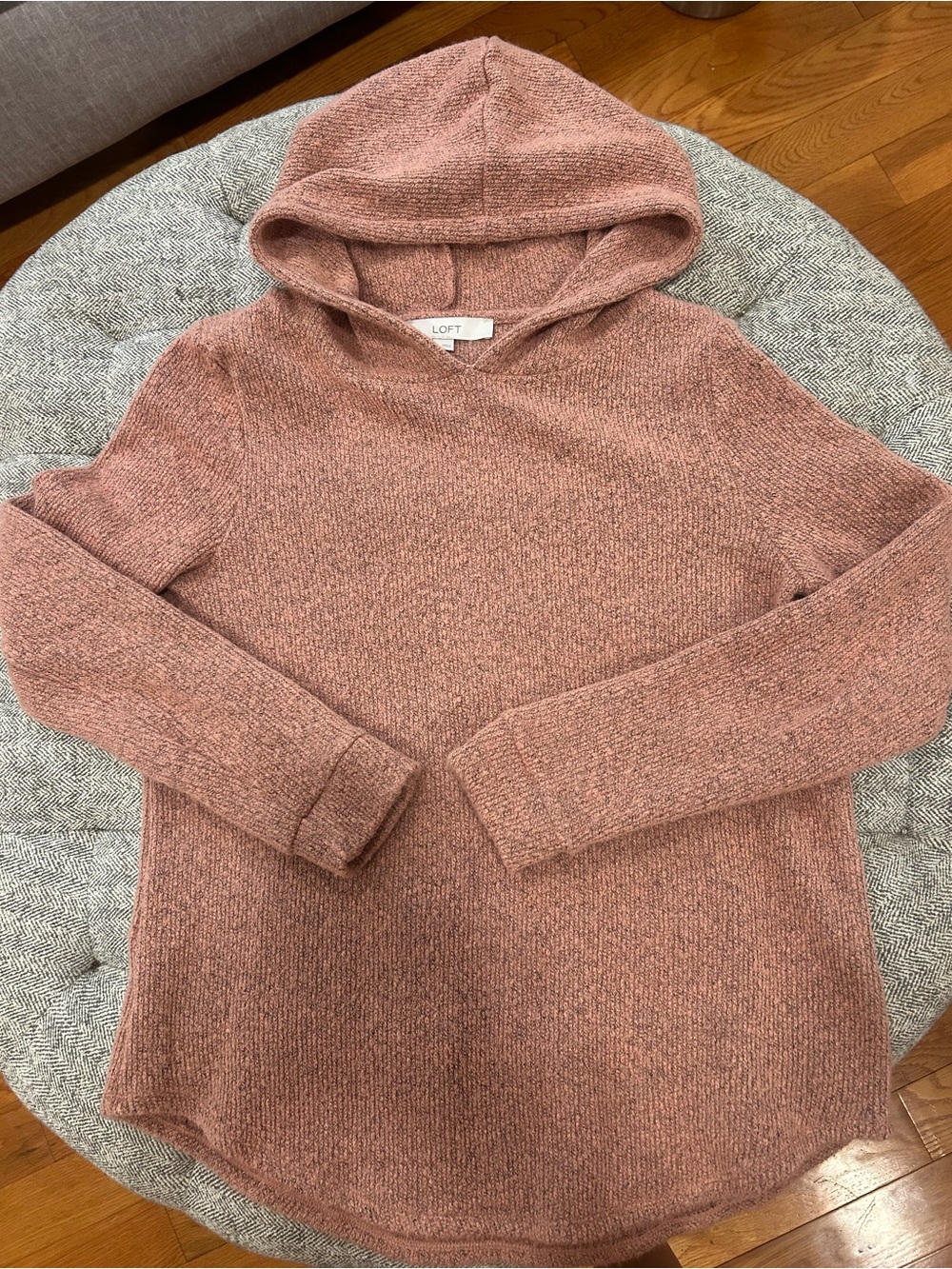 LOFT Rosewood Hooded Knit Pullover Sweater- womens size large